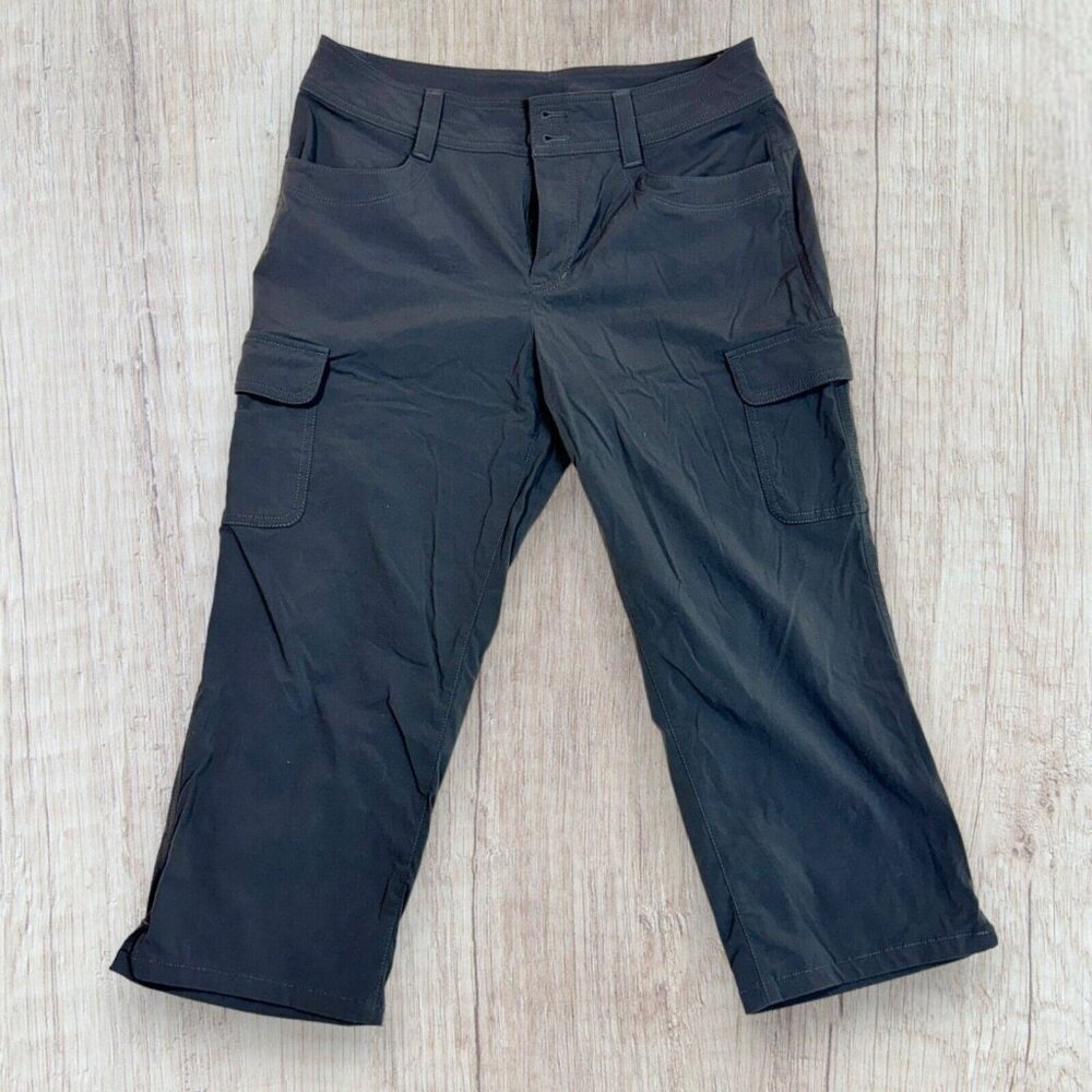 Eddie Bauer Lined Cargo Pants Gray Capri Length 27" Women's Size 8